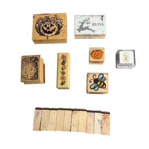 Mixed Lot of 16 Stamps Vintage &‎ Modern | Halloween Pumpkin Flowers Bee Lion